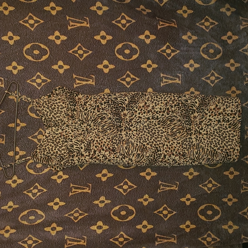Leopard print mini dress